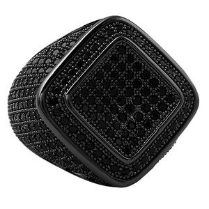 Deep Ice Black CZ Micro Pave Bling Ring Cubic Zirconium Size 7